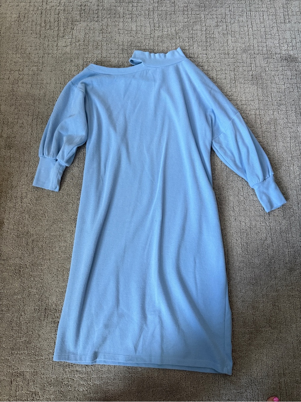 Light Blue Women's Mock Neck Midi Dress